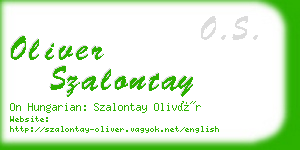oliver szalontay business card